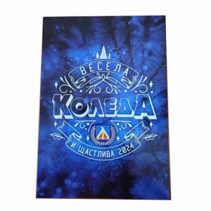 Левски Коледна картичка синя