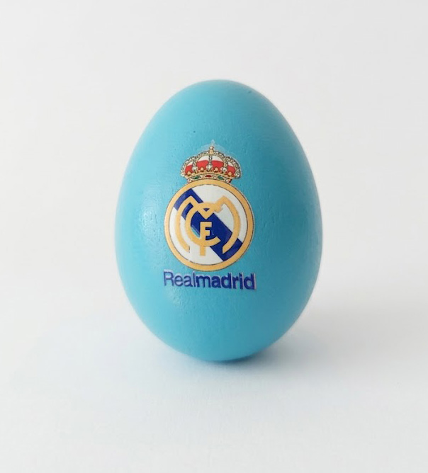 Real Madrid  Дървено великденско яйце синьо